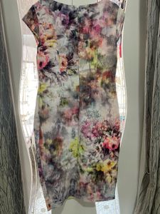Abstract Floral Print Sheath Dress