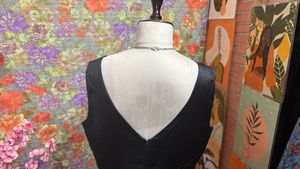 3 for 999 Elegant Black Satin Sheath Dress