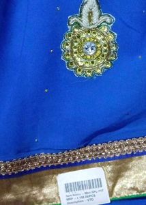 Royal Blue Embellished Saree