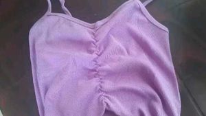 Cute Lilac Two-Piece Top Set
