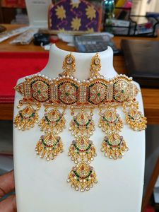 Gold Plated Rajwadi Jewellery Set