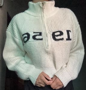 Cropped Half zip up sweater