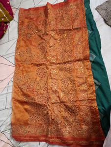 Orange Embellished saree
