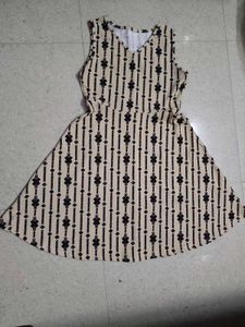 Cream Printed Fit &amp; Flare Dress