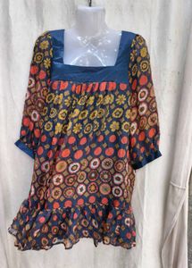 1368. Boho Floral Print Dress