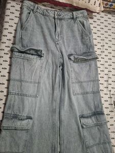 Light Wash Cargo Jeans