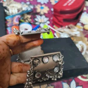 Oxidized Mirror Work Bangle