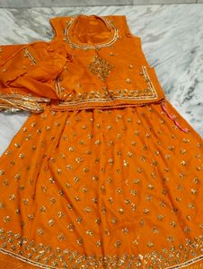 Orange Indian Lehenga Choli Set
