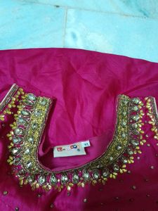 Beads And Stone Work Rose Gown