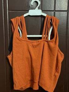 Roadster Orange Sleeveless Crop Top
