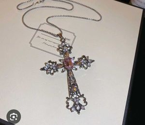Gothic big Cross Pendant Necklace