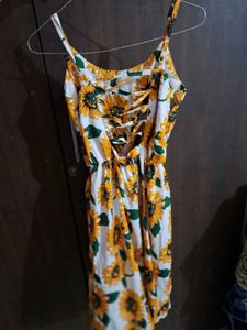 Sunflower Print Summer Dress