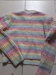 ZARA brand new Rainbow Striped Knit Sweater