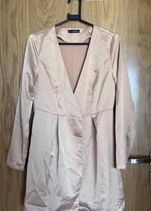 Elegant Satin Blazer Dress