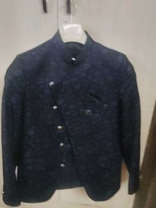 boy Navy Jacquard Nehru Jacket