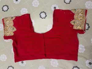 Red Heavywork Embroidered Saree