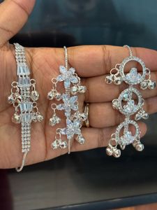 Elegant CZ Stone & Bell Jewellery Set