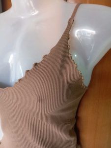 Ribbed Lettuce Trim Crop Tank