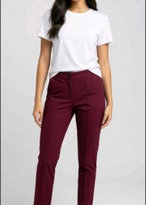 Maroon Fitted Pants