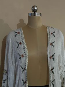 Embroidered White Kimono