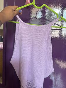 Lavender Knit Crop Top