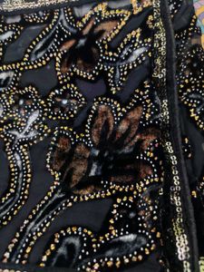 White &amp; Black Designer Saree