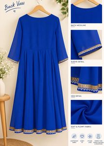 Royal Blue Embroidered Anarkali Gown