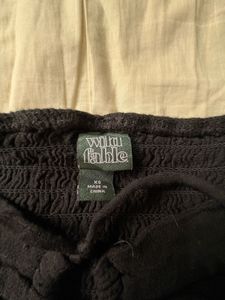 Wild Fable Black Ruched Crop Top