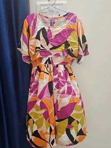 Colorful Floral Print Mini Dress