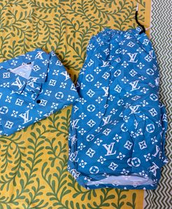 Stylish Blue LV Print Shirt
