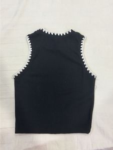 Black Ribbed Cropped Tank Top