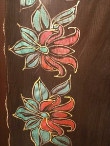 Black Dupatta with Floral Border