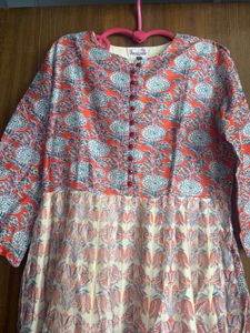 Vibrant Printed silk Anarkali