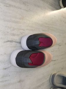 Stylish Pink &amp; Grey Slip-On Sneakers