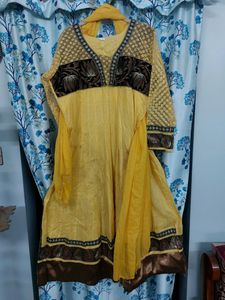 Heavy Work Anarkali Kurtis With Lace Sleeve And Bead Work**