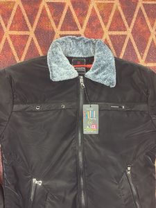 Premium Black Winter Jacket with Fur Collar