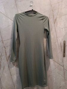 Ribbed Long Sleeve Bodycon Dress M