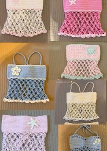Pink Crochet Flower Tank Top