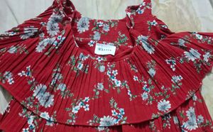 Floral Pleated Ruffle Cami