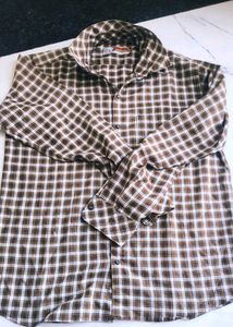 Men's Blue Trousers with Plaid Shirt