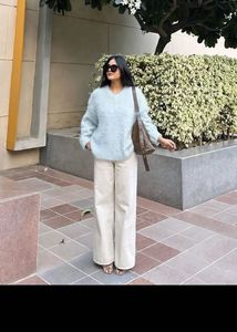 Oversized Cozy Light Blue Fluffy Sweater
