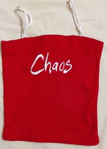 Red "Chaos" Crop Top