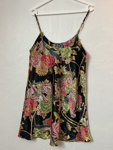 satin Floral Print Cami Slip Dress