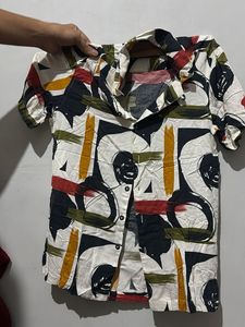 Abstract Print Short Sleeve Shirt