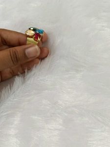 Colorful Gemstone Cluster Ring