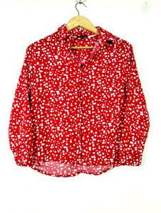 Red & White Polka Dot Blouse