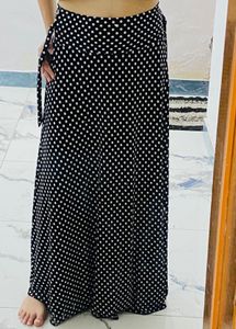 Stylish Black Polka Dot Maxi Skirt