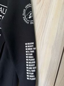 Black Graphic Zip-Up Long Hoodie