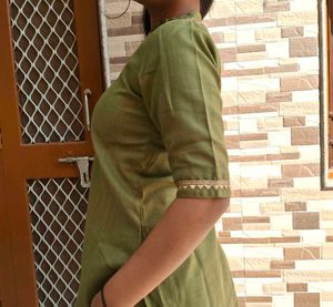 Olive Green Kurti Pant Set