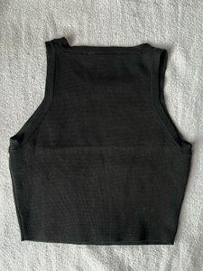 ZARA Black Ribbed Crop Top